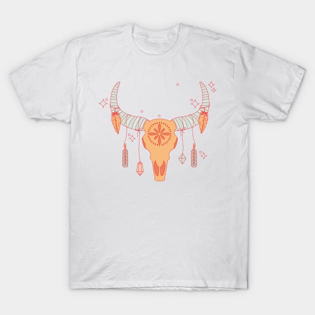 Boho Design Skull T-Shirt by Dynamic Design